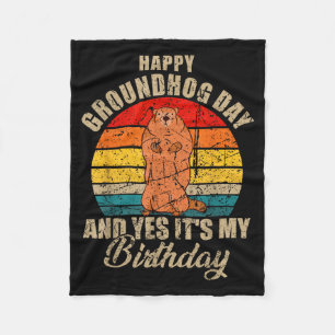 Gelukkige Groundhog Day En Ja Het Is Mijn Verjaard Fleece Deken