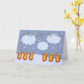 Gelukkige Groundhog Day fluiten Groundhogs Kaart (Gele Bloem)