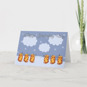 Gelukkige Groundhog Day fluiten Groundhogs Kaart
