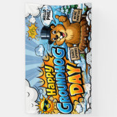 Gelukkige Groundhog Day Grappige Achtergrond Spandoek (Verticaal)