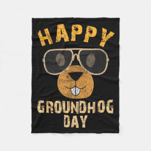 Gelukkige Groundhog Day Grappige Ground Hog Enkeli Fleece Deken