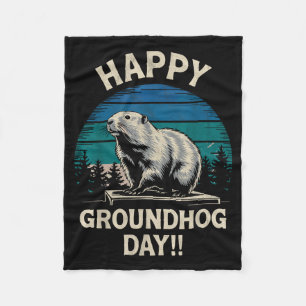 Gelukkige Groundhog Day Grond Eekhoorn Dieren Kost Fleece Deken