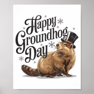 Gelukkige Groundhog Day Grond Eekhoorn Dierenkostu Poster