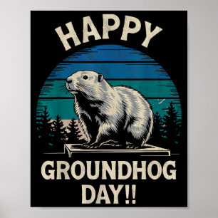 Gelukkige Groundhog Day Grond Eekhoorn Dierenkostu Poster