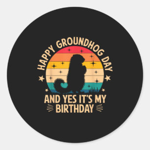 Gelukkige Groundhog Day Liefhebbers Verjaardag Jon Ronde Sticker