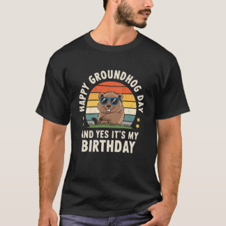 Gelukkige Groundhog Day Verjaardag Cool Groundhog T-shirt