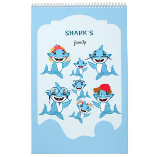 Gelukkige Haaienfamilie Kalender