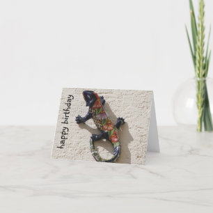 Gelukkige hagedis verjaardag kaart