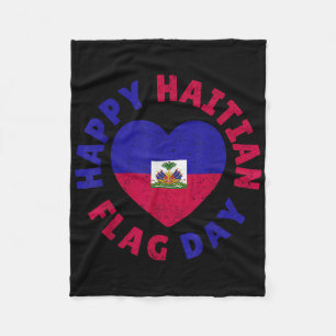 Gelukkige Haïtiaanse Vlag Dag Cool Haïti Vlag Hart Fleece Deken