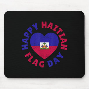Gelukkige Haïtiaanse Vlagdag Cool Haïti Vlag Hart Muismat