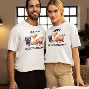Gelukkige Hallothankmas Cocktails Vakantie Viering T-shirt