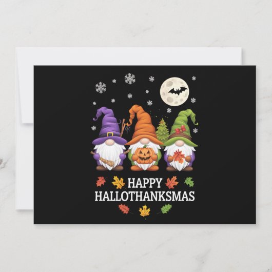 Gelukkige Hallothanksams Gnomes Lover Halloween Ke Feestdagenkaart (Voorkant)