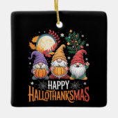 Gelukkige Hallothanksams Gnomes Lover Halloween Ke Keramisch Ornament (Voorkant)