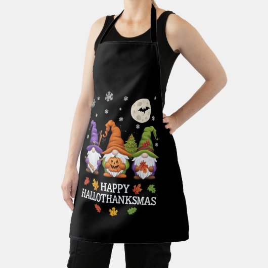 Gelukkige Hallothanksams Gnomes Lover Halloween Ke Schort (Insitu)