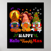 Gelukkige Hallothanksmas Drie kabouters Halloween Poster (Voorkant)