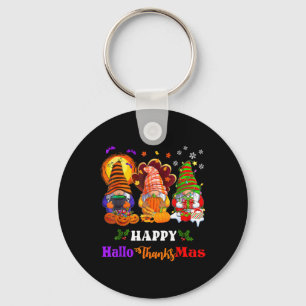 Gelukkige Hallothanksmas Drie kabouters Halloween Sleutelhanger