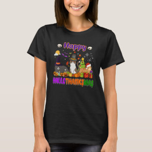 Gelukkige Hallothanksmas Grappige Kat Liefhebber H T-shirt