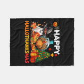 Gelukkige Hallothanksmas Halloween Thanksgiving Ho Fleece Deken (Voorkant (Horizontaal))