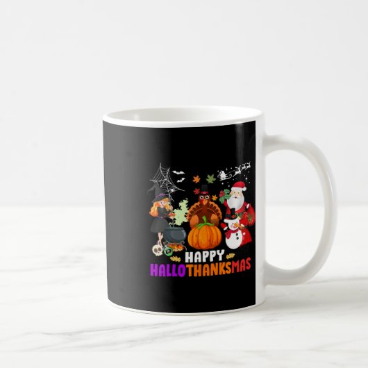 Gelukkige Hallothanksmas Leuke Halloween Herfst Ke Koffiemok (Rechts)