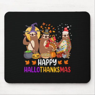 Gelukkige Hallothanksmas Luiaard Halloween Kerstmi Muismat