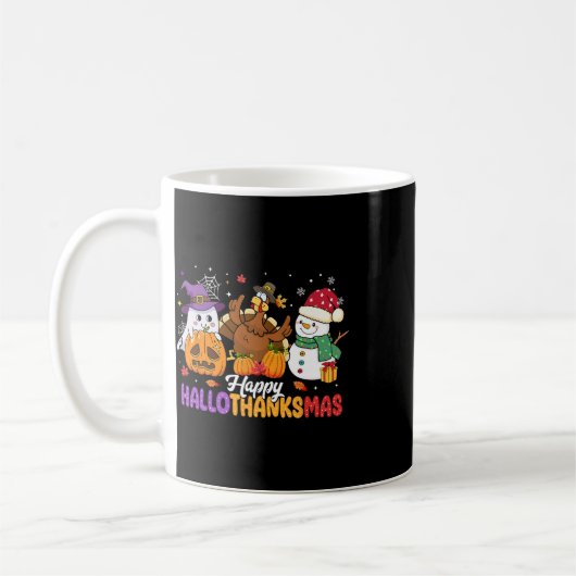 Gelukkige Hallothanksmas Schattigee Spook Hallowee Koffiemok (Links)