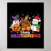 Gelukkige Hallothanksmas Schattigee Spook Hallowee Poster (Voorkant)
