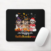 Gelukkige Hallothanksmas Shih Tzu Hond Halloween C Muismat (Met muis)