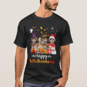Gelukkige Hallothanksmas Shih Tzu Hond Halloween C T-shirt (Voorkant)