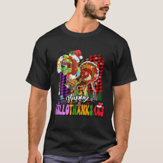 Gelukkige Hallothanksmas Trex Turkije Halloween Th T-shirt