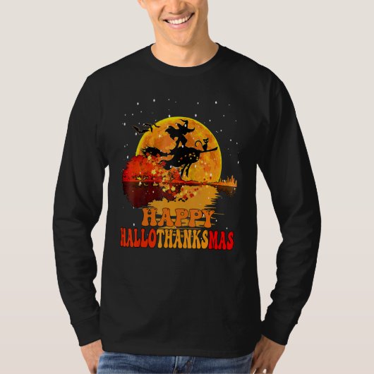 gelukkige hallothanksmis heks maan grappig t-shirt (Voorkant)