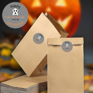 Gelukkige Halloween aangepaste naam Ronde Sticker