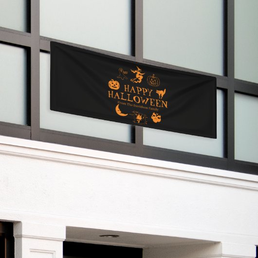 Gelukkige Halloween aangepaste naam spooky decorat Spandoek (Buitenkant Gebouw)