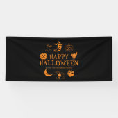 Gelukkige Halloween aangepaste naam spooky decorat Spandoek (Horizontaal)