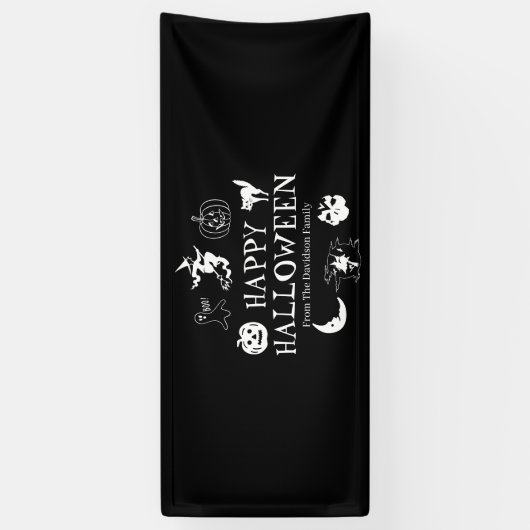 Gelukkige Halloween aangepaste naam spooky decorat Spandoek (Verticaal)