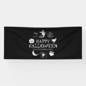 Gelukkige Halloween aangepaste naam spooky decorat Spandoek (Horizontaal)