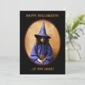 Gelukkige Halloween als je durft Feestdagenkaart (Staand voorkant)