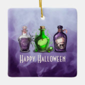 Gelukkige Halloween Apothecary Jar Keramisch Ornament (Voorkant)
