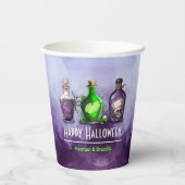 Gelukkige Halloween Apothecary Jar Papieren Bekers (Achterkant)