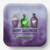 Gelukkige Halloween Apothecary Jar Papieren Bordje (Voorkant)