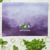 Gelukkige Halloween Apothecary Jar Theedoek (Gevouwen)