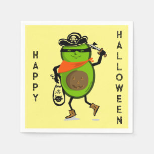 Gelukkige Halloween Avocado Pirate Servet