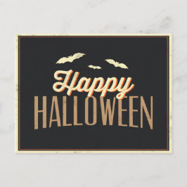Gelukkige Halloween Bats Typografie Groet Briefkaart