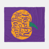 Gelukkige Halloween-belettering op gesneden pompoe Fleece Deken (Voorkant (Horizontaal))