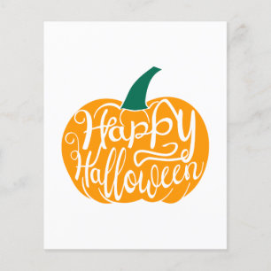 Gelukkige Halloween-belettering op gesneden pompoe Flyer