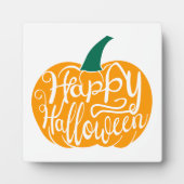 Gelukkige Halloween-belettering op gesneden pompoe Fotoplaat (Voorkant)