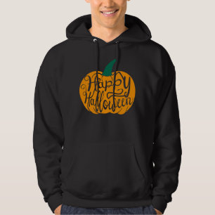 Gelukkige Halloween-belettering op gesneden pompoe Hoodie