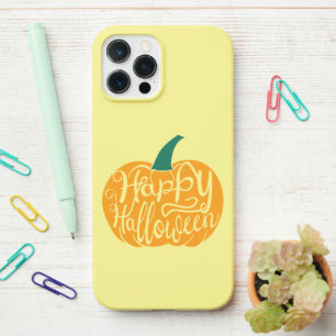 Gelukkige Halloween-belettering op gesneden pompoe iPhone 12 Pro Max Hoesje