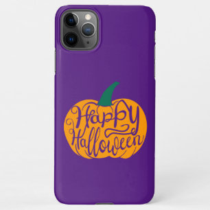 Gelukkige Halloween-belettering op gesneden pompoe iPhone 11Pro Max Hoesje