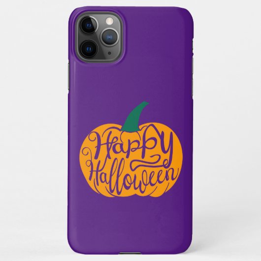 Gelukkige Halloween-belettering op gesneden pompoe iPhone Hoesje (Achterkant)