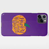 Gelukkige Halloween-belettering op gesneden pompoe iPhone Hoesje (Achterkant horizontaal)